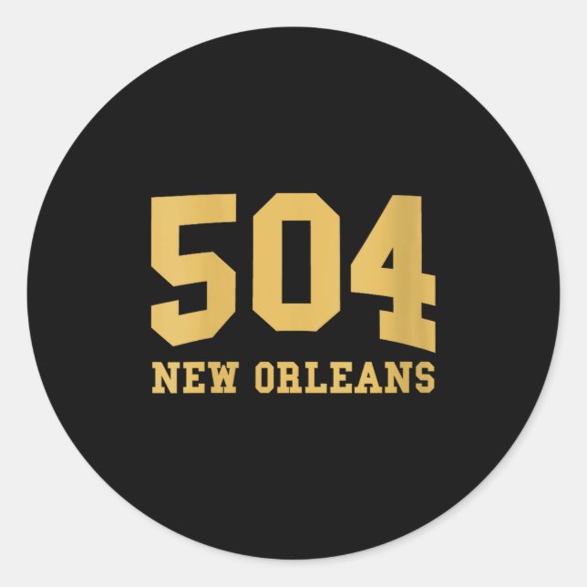 Adesivo Redondo Womens New Orleans Area Code 504 - Hometown Pride  (Frente)
