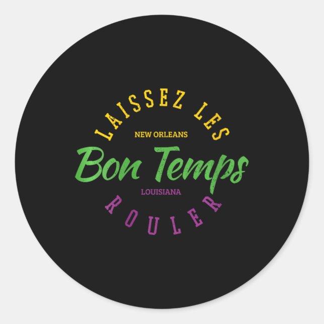 Adesivo Redondo Womens New Orleans Louisiana Mardi Gras Usa Souven (Frente)