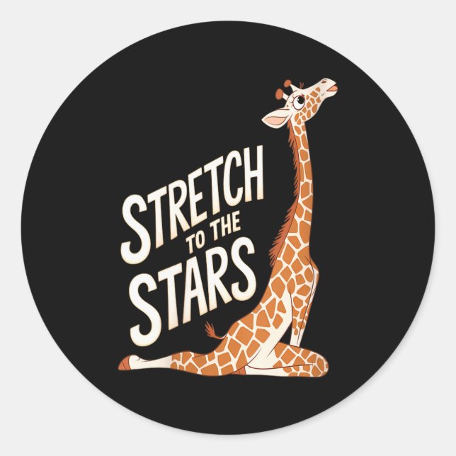 Adesivo Redondo Womens Stretch Toward The Galaxy Sitive Yoga Giraf (Frente)