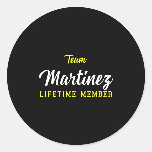 Adesivo Redondo Womens Team Martinez Lifetime Member Surname Birth (Frente)