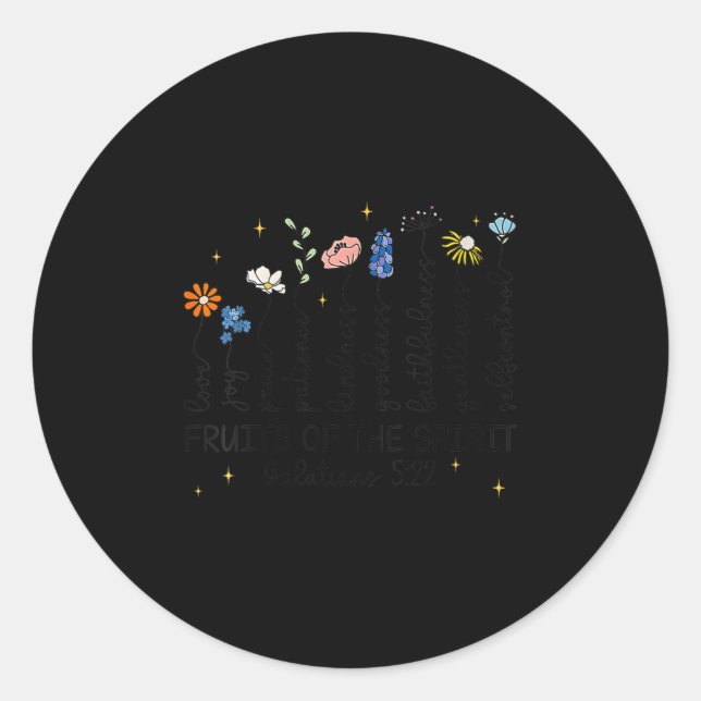Adesivo Redondo Womens The Fruits Of The Srit Christian Wildflower (Frente)
