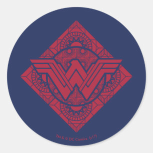 Adesivo Redondo Wonder Woman Amazonian Symbol
