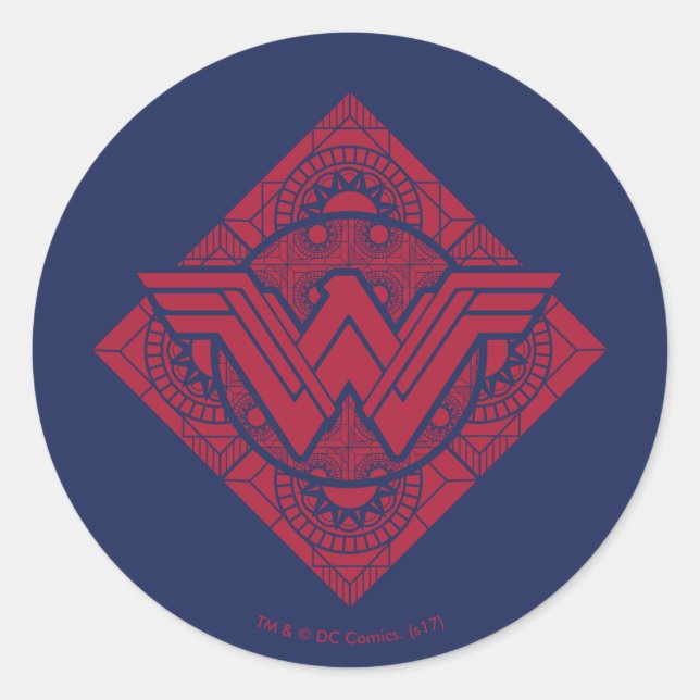 Adesivo Redondo Wonder Woman Amazonian Symbol (Frente)
