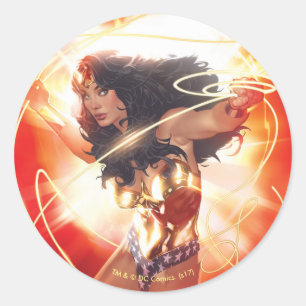 Adesivo Redondo Wonder Woman Encyclopedia Cover