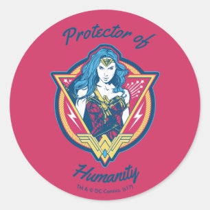 Adesivo Redondo Wonder Woman Tri-Color Graphic Template