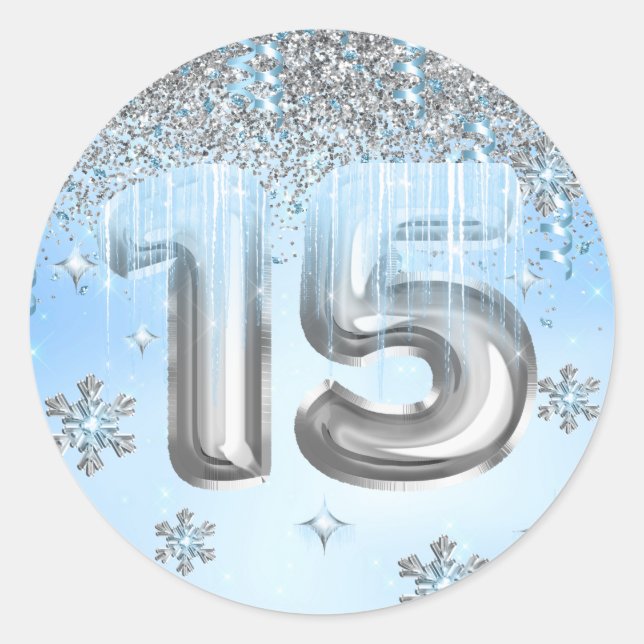 Adesivo Redondo Wonderland Balloons Quinceanera (Frente)