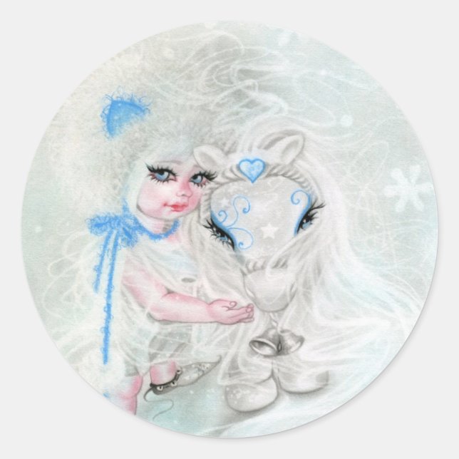 Adesivo Redondo Wonderland Chibi Girl Pony sticker (Frente)