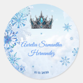Adesivo Redondo Wonderland de inverno Quinceañera Calcamonia