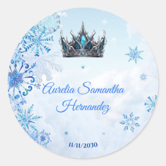 Adesivo Redondo Wonderland de inverno Quinceañera Calcamonia