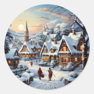 Adesivo Redondo Wonderland Village Sticker