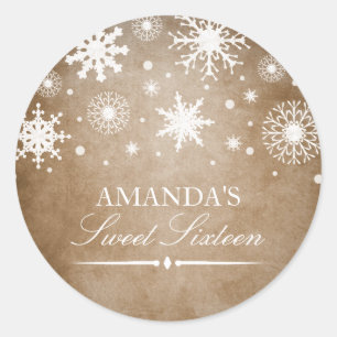 Adesivo Redondo Wonderland Winter Sweet 16 Sticker