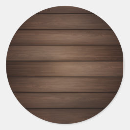 Adesivo Redondo Wood Grain Striped Brown Abstract Fashion Art