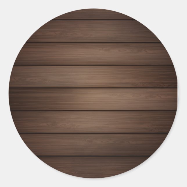 Adesivo Redondo Wood Grain Striped Brown Abstract Fashion Art (Frente)