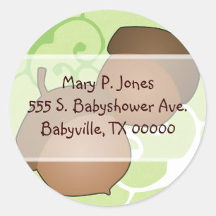 Adesivo Redondo Woodland Acorns Address Label Stickers
