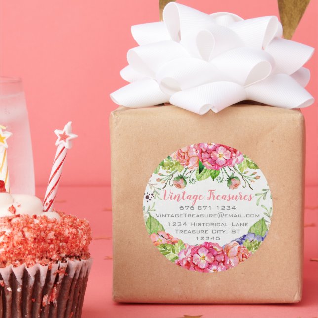 Adesivo Redondo Woodland boho Floral Business ou Artesanato Pessoa (Festa)