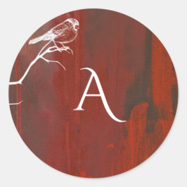 Adesivo Redondo Woodland cria pássaro monograma