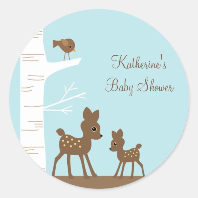 Adesivo Redondo Woodland Deer Stickers (Frente)