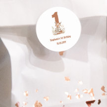 Woodland Fox Lendo um primeiro aniversario de Livr