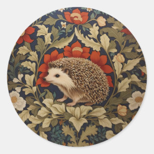 Adesivo Redondo Woodland Hedgehog William Morris Inspirou