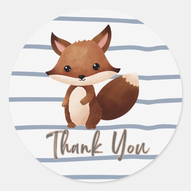 Adesivo Redondo Woodland/Squirrel Obrigado Sticker (Frente)