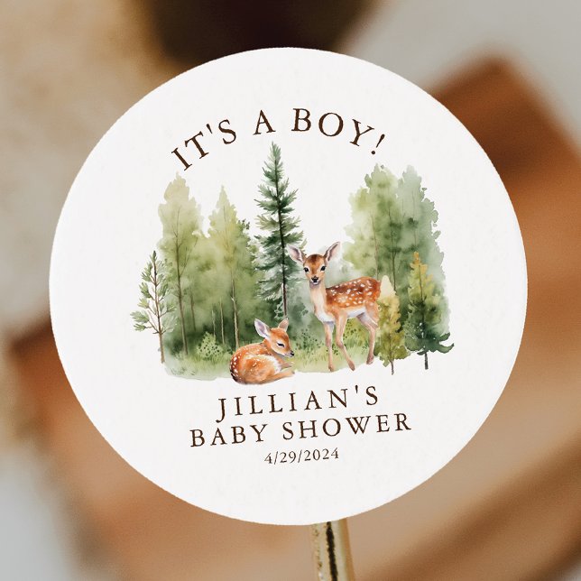 Adesivo Redondo Woodland Wonder Deer (Criador carregado)