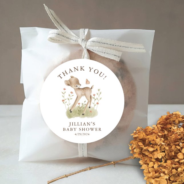 Adesivo Redondo Woodland Wonder Deer Classic Round Sticker (Criador carregado)