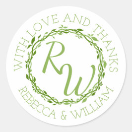 Adesivo Redondo Woodsy Elegance | Vine De Casamento Obrigado A Fav