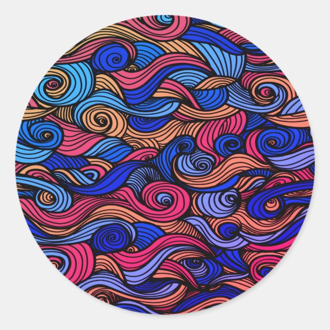 Adesivo Redondo Wool Topped paisley (Frente)