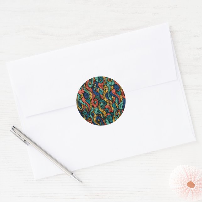 Adesivo Redondo Wool Topped paisley (Envelope)
