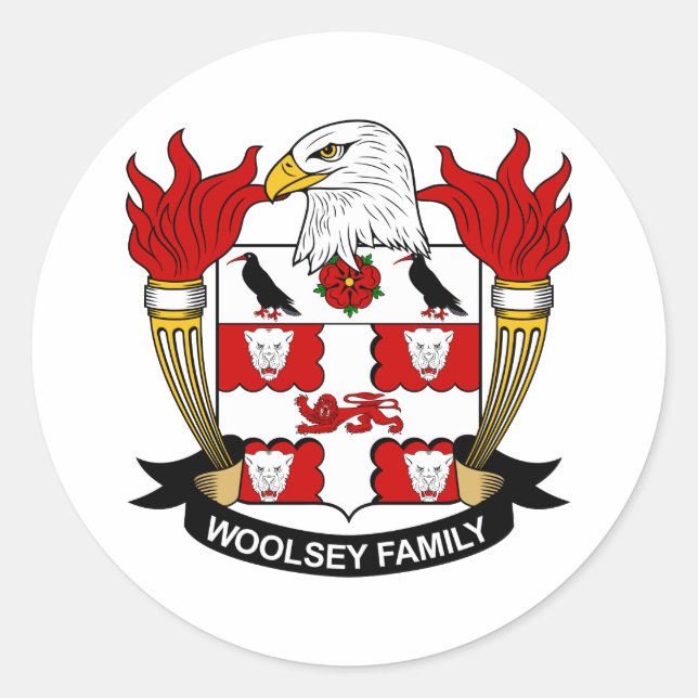 Adesivo Redondo Woolsey Family Crest (Frente)
