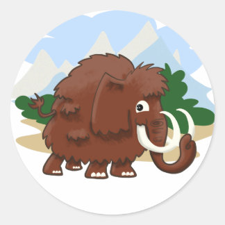 Adesivo Redondo Wooly Mammoth