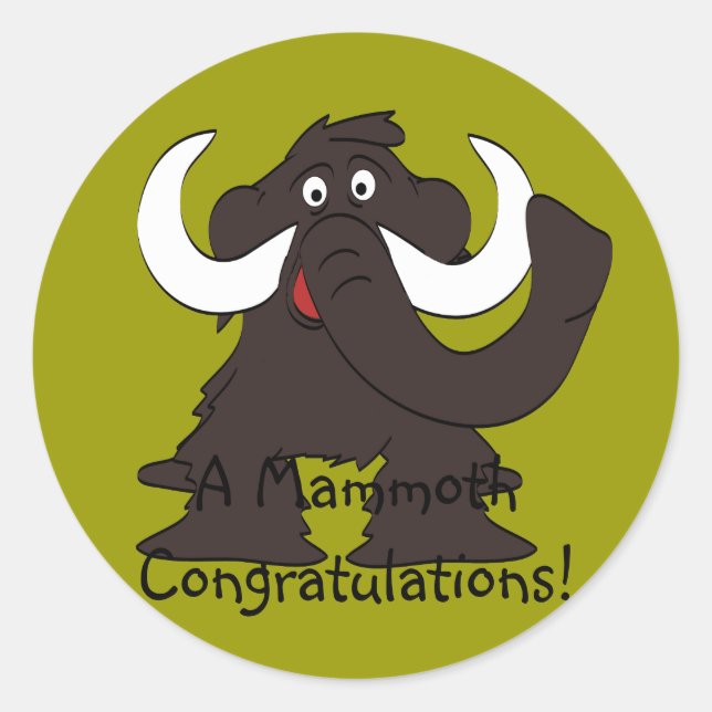 Adesivo Redondo Wooly Mammoth Stickers (Frente)