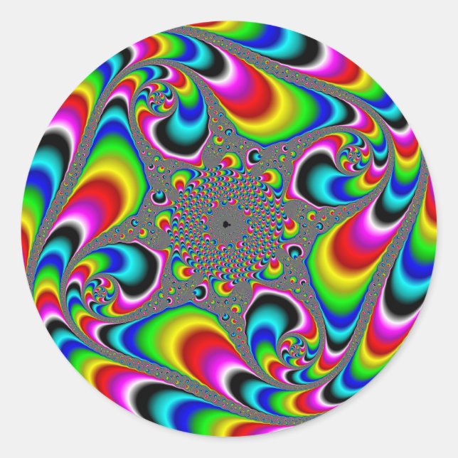 Adesivo Redondo Woooo Mandelbrot Fractal (Frente)