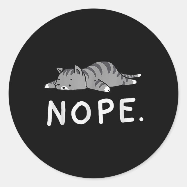 Adesivo Redondo Woot Nope Cat (Frente)