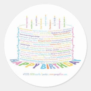 Adesivo Redondo Wor(l) Birthday Cake Stickers
