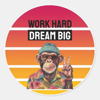 ADESIVO REDONDO WORK HARD DREAM BIG