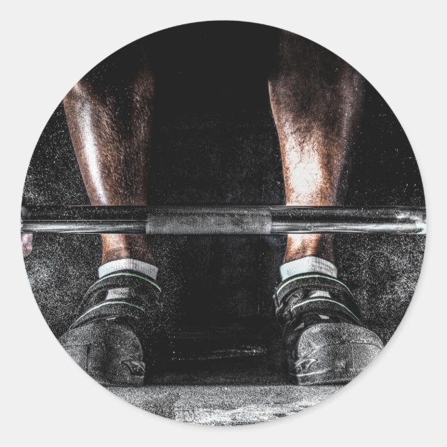 Adesivo Redondo Workout de Gym de Levantamento de Peso da malhação (Frente)