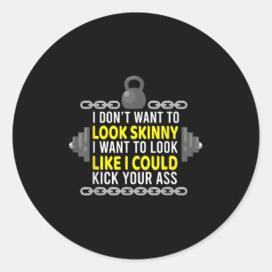 Adesivo Redondo Workout Gym &amp; - Não Quero Parecer Magra