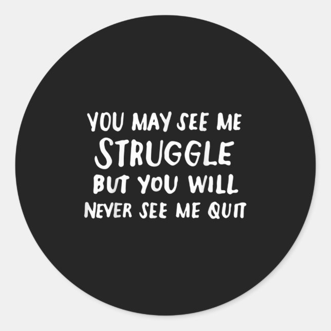 Adesivo Redondo Workout Insration Motivational Saying Men Women  (Frente)