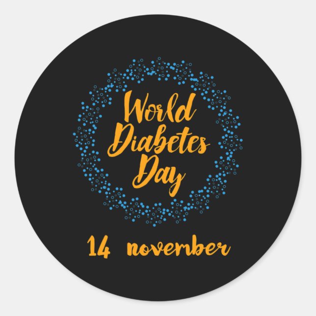 Adesivo Redondo World Diabetes Day  (Frente)