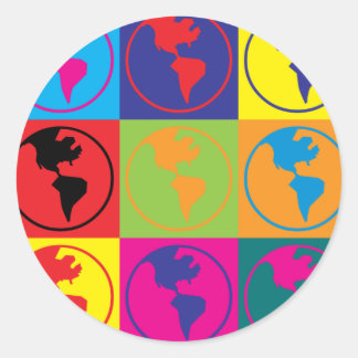 Adesivo Redondo World Domination Pop Art