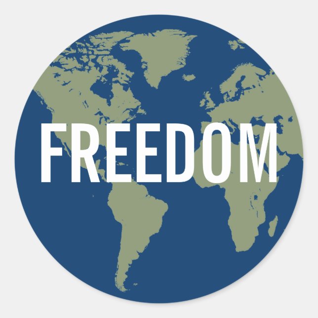Adesivo Redondo World Freedom Sticker (Frente)