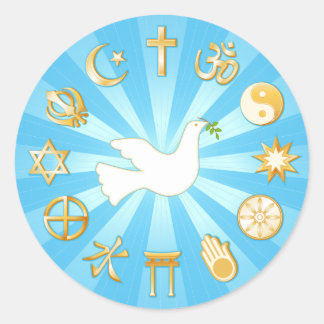 Adesivo Redondo World of Peace Sticker