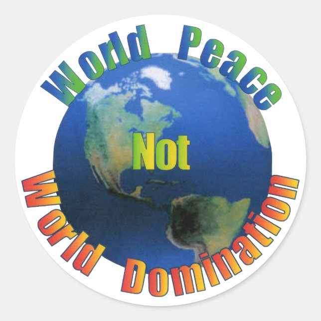 Adesivo Redondo World Peace Sticker (Frente)