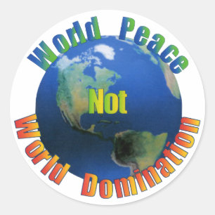 Adesivo Redondo World Peace Sticker