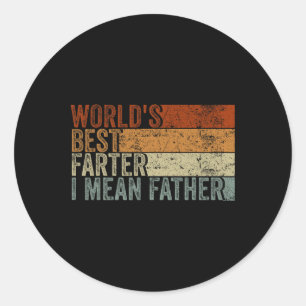 Adesivo Redondo World&#; s Best Farter I Significa Pai Men Vintage