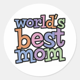 Adesivo Redondo Worlds Best Mãe T-Shirts e presentes
