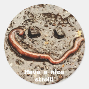 Adesivo Redondo Wormy Smile Sticker