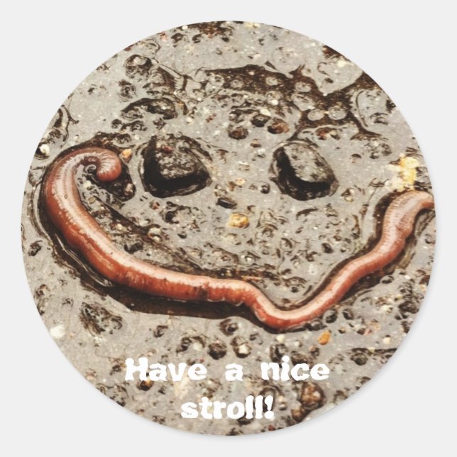 Adesivo Redondo Wormy Smile Sticker (Frente)