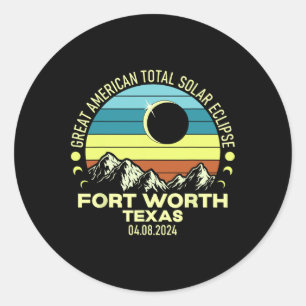 Adesivo Redondo Worth Texas Total Solar Eclipse 2024